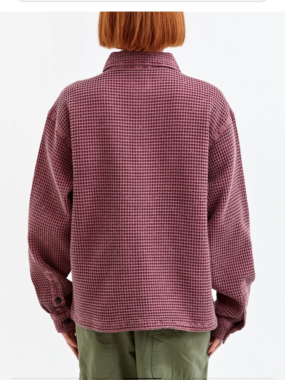 Brain Dead Waffle Button Front Shirt - Raspbery ($335) Unisex - Picture 6 of 16